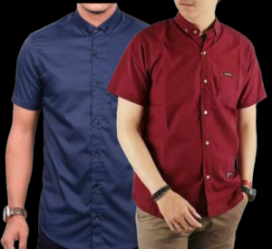 PROMO paket kemeja polos pria lengan pendek isi 2 pcs