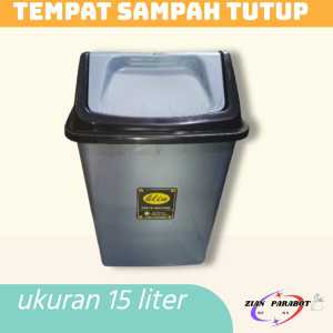 Tempat Sampah Tutup 15 Liter Abu Metalik Panda Star / Tempat Sampah Goyang