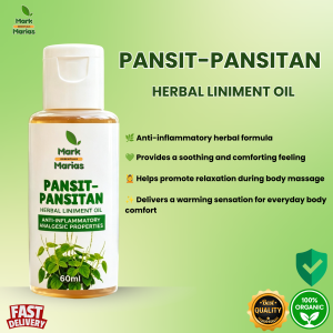 Pansit-Pansitan Herbal Liniment Oil by Mark and Marias 60ml Herbal Massage Oil Anti Inflammatory Herbal Formula Warming Body Oil Soothing Comforting Body Massage Oil Helps | Promote Relaxation Fast Absorbing | Non Greasy Daily Body Care Everyday Wellness
