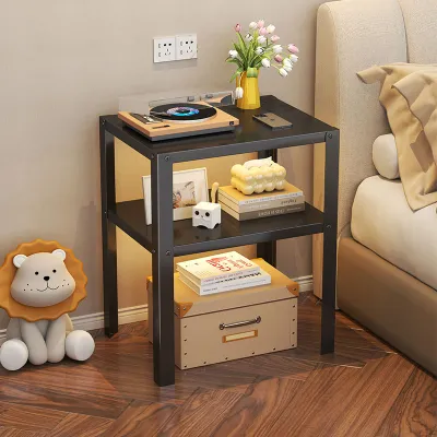 Bedside storage rack popular influencer style home use floor-standing simple iron bedside cabinet shelf coffee table storage small rack