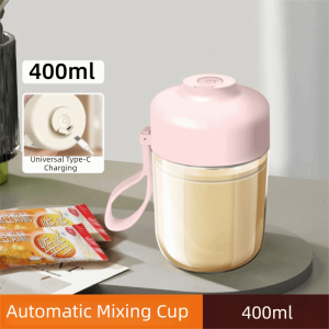 GOXBERK 400ml Capacity Automatic Mixing Cup Portable Handle Cordless Design Electric Stirring Mug Food-grade High Speed Mixing Smart Drink Mixer Coffee Mixing