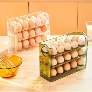 VB45D Food Container Large Capacity 1Pcs Space Saving Multi-layer Egg Holder 30 Egg Cartons Egg Storage Box Refrigerator Organizer Egg Tray Food Containers