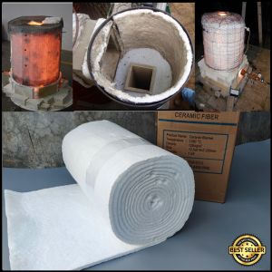 ฉนวนเตาเผาถ่านไร้ควัน ฉนวนกันความร้อนเซรามิคไฟเบอร์ ทนความร้อนสูง 1260 C ขนาด หนาครึ่งนิ้ว กว้าง 60 Cm. ยาว 7.2 เมตร