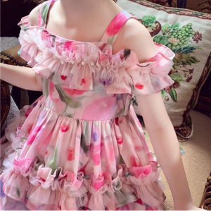 DR13 Dress Anak Perempuan Fashion Korea Corak Bunga Menawan
