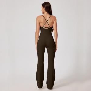 MADELINE CUTBRAY JUMPSUIT OLAHRAGA With CUP BRA / SETELAN CUTBRAY FLARE OLAHRAGA YOGA GYM FITNESS WANITA