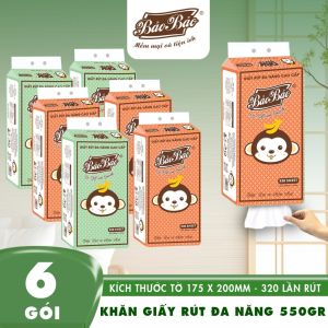 Gói Khăn Giấy Rút Treo Tường Bảo Bảo Giấy Vệ Sinh  320 tờ rút  100% Bột Giấy Nguyên Sinh
