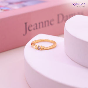 MEILYN Cincin Kasual Wanita Motif GG4 Love Gemma Lapis Emas 0221250304