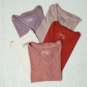 V NECK UNISEX BASIC TSHIRTS by A Collection