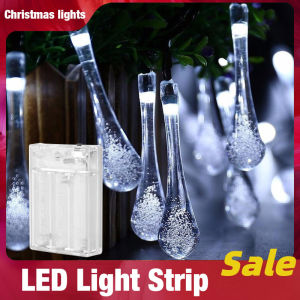 Water Drop Lights Outdoor Solar String Lights Waterproof Christmas Decoration Waterproof Fairy Crystal Lights 5M/7M/12M
