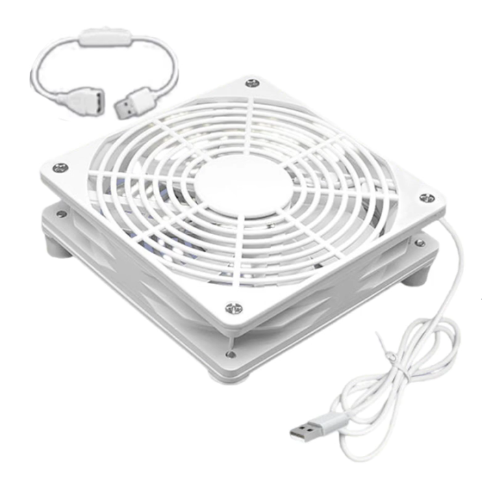 Wireless Router Internal Fan Router Cooling Fan PC Coolers TV Box Wireless Quiet USB Power 120mm Fan ...