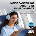 Soundcore by Anker, Space One, Bluetooth 5.3 ANC Headphones, 2X Stronger Voice Reduction, 40H ANC Playtime, App Control, LDAC Hi-Res Wireless Audio, Comfortable Fit, Clear Calls. 