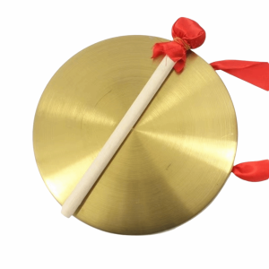 NEXTYOO 15-42cm Hand Gong Wooden Stick Loud Resonant Warning Gong Thickened Disaster Emergency Childrens Gong Toy Festival Party
