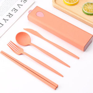 [SG seller] Cutlery Set Wheat Material Simple Portable Cutlery Set customised with Color Box