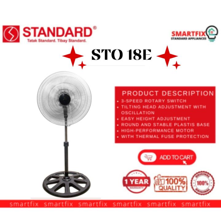 Standard Electric Fan Stand Fan 18" Inches Metal Blade STO 18 E Lazada PH