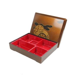 Japanese Style Bentos Box With 5/6 Compartments Double Layer Nonrust Steel Insulation Grade PP Materials