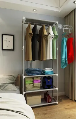 gantungan baju berdiri/rak baju/lemari plastik gantung/standing hanger serbaguna rak gantung baju lemari pakaian tanpa kain