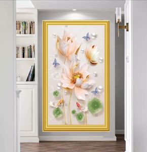 Wallpaper Stiker Bunga Meninggi 3d - Stiker Bunga 3d Untuk Ruang Tamu - Wallpaper Stiker Bunga 3d