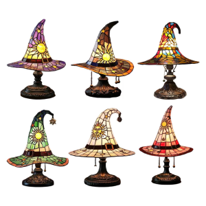 Witch Hat Night Light Resin Table Lamp Festival Theme Night Light Decoration Bedsides Lamp For Magical Home Accent