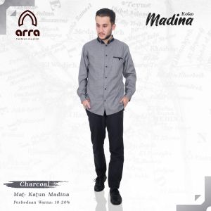 Baju Koko Dewasa Lengan Panjang Arra Madina Baju Koko Muslim  Dewasa Size S M L XL XXL 3XL 4XL Sky Blue Charcoal Maroon