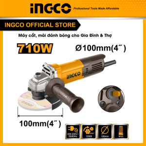 Máy mài góc 710W công tắc đuôi cốt M10 đường kính đĩa cắt 100mm INGCO AG71182 lõi đồng chính hãng