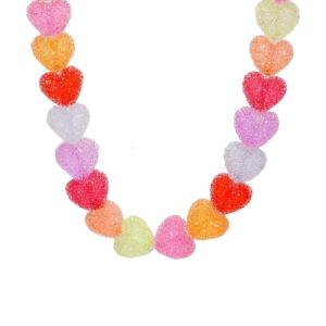 Chic Heart Resin Pendant Necklace Multi Color Options Lightweight Adjustable Chain For Women Girls
