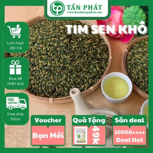 [Hàng công ty chất lượng cao] Trà tim sen khô 100g - Giúp an thần ngủ ngon trị mất ngủ hiệu quả | Thảo Dược Tấn Phát