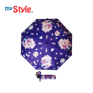 My Style TM 1528C Gold UV Umbrella Size 21" 3 fold for Junior Girls - Payung Lipat Automatic Anti Sinar UV