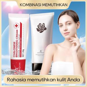 CHALONESE Paket Bundling Skincare Glow Whitening Series (1pcs cream whitening + 1pcs Facial Wash) Mencerahkan Perawatan Pelembab Wajah Wajah Mencerahkan Wajah Mencerahkan