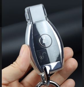 【Ready stock】Anti-fall Mercedes-Benz C-Class C200 E200 CLA GLB AMG GLC250 key shell protective cover car key chain