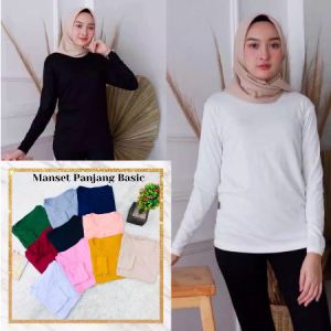 PRETTY STYLES - REALPICT! Pakaian Wanita KAOS INNER MANSET OBLONG Baju Daleman Lengan Panjang Baju Polos Baju Wanita Daleman Muslim Untuk Hijabers