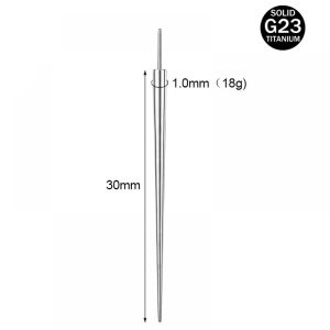ZS 1PC 14g/16g/18g G23 Titanium Insertion Pins for Piercings Threadless Push Fitting for Jewelry Tapers Nostril Ear Piercing Tool