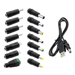 USB để DC5V cáp sạc với 14 adapter cắm 5.5x 21.mm nữ cho đèn hình mặt trăng máy ảnh và quạt nhỏ