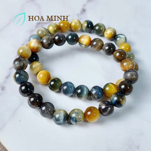 Vòng tay phong thủy đá Mắt Hổ chim ưng size hạt 8.5 li thời trang chuyên nghiệp không kén mệnh | Hoa Minh Gem