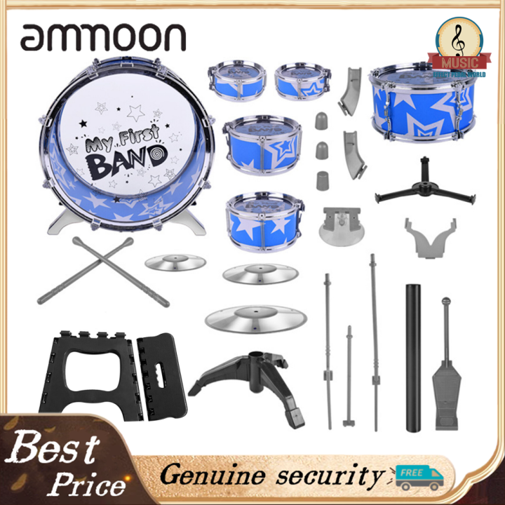 6-Piece Kids Drum Set Drum Kit Jazz Drum Set with Folding Step