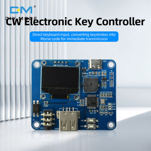 Diymore CW Electronic Keyer with 0.96" OLED Display Type-C Interface Morse Code Practice Keyboard for Ham Radio Amateur Radio