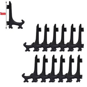 Anglebabylife 20Pcs 2/3/4 Inch Clear Plastic Acrylic Easels Table Top Plate Holder Dish Bowl Racks Photos Picture Frame Folding Stand Storage Home Decor Holder