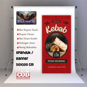 Spanduk Banner 50x100 Kebab New Bisa Request Desain