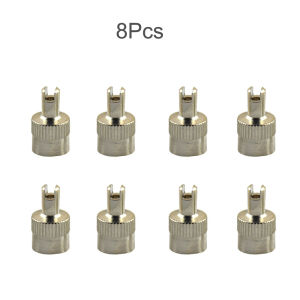 8Pcs/Lot Copper Slotted Slot Valve Cap with Valve Core RemoverTire Valve Air Dust Cover Stem Cap Universal Fits for Car Truck Motorcycles Bike and Bicycle
