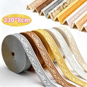 3D Foam Wall Edge Strip Sticker Waistline Baseboard Wall Sticker Edge Banding Frame Self-Adhesive Foam Waterproof