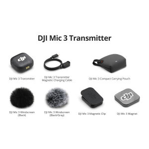 DJI Mic 3 - Wireless Mic | 28-Hour Battery Life | Up To 4TX + 8RX Collaboration | Dual File & 32-bit Internal Recording