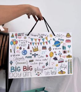 ถุงกระดาษ ถุงช้อปปิ้ง ถุงแฟชั่น ลายน่ารัก ขนาด 36*25*10ซม.