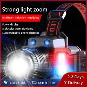 Anbolt Lampu Senter Kepala Zoom 5000 Lumens Super Terang | Lampu Kepala LED Cas F-T51 Headlamp Sensor Anti Air