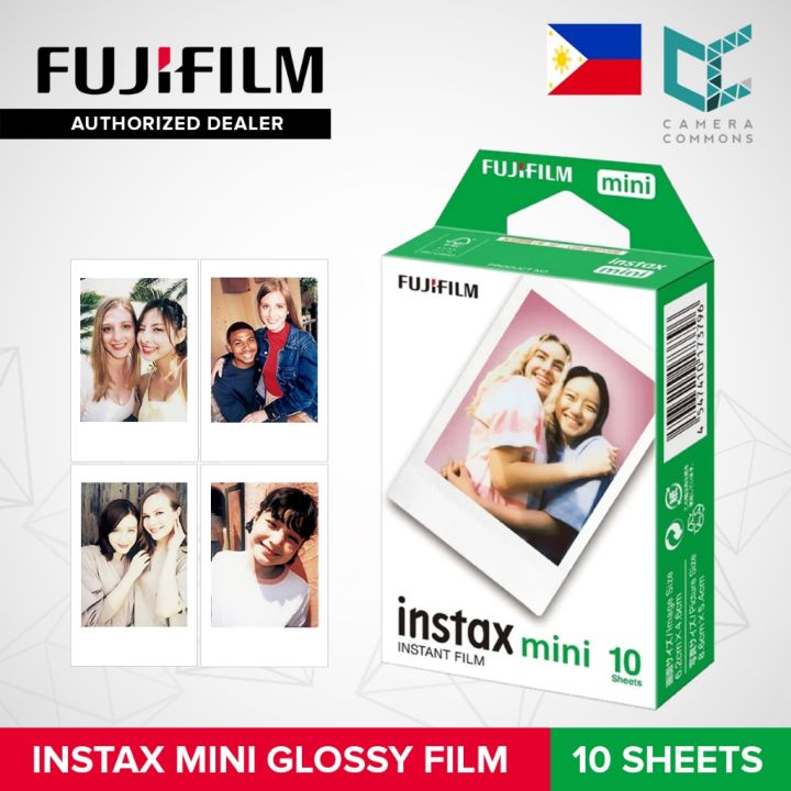 FUJIFILM Instax Mini Glossy Instant Film Plain White Border 10 Sheets ...