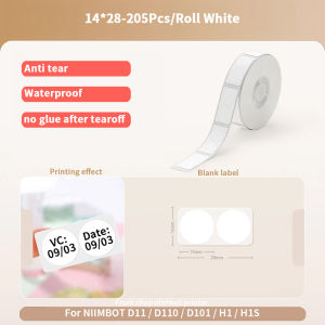 【Round Label】Niimbot d11 / d11h / d110 / d110m / d101 / h1 / h1s Label Printing Paper Sticker Self-Adhesive Three Proof Waterproof Oilproof Tearproof Thermal Printing Paper Supermarket Product Coding Machine Coding Paper Switch Key Color Label Sticke