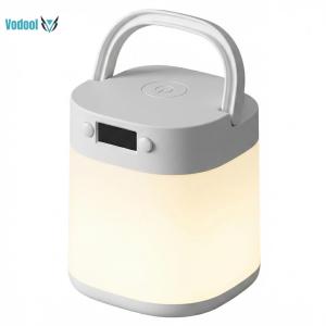 Touch Bedside Desk Lamp with Clock Portable LED Camping Lantern Rechargeable for Toddler Kids Adults Bedroom Living Room [Vodool Official Center]