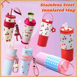 Stainless Steel Insulated Straw Cup Vacuum Insulated Hot & Cold Water Bottle Large Capacity Tumbler