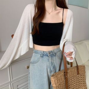 【READYSTOCK】Short cardigan knit cardigan crop cardigan thin cardigan 现货 针织外套 短款外套 长袖外套 背心外套 连身裙外套 显瘦外套 遮手臂外套 防晒开衫 披肩外套女
