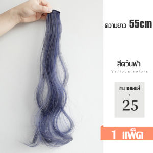 ไฮไลท์ผมลอน กิ๊บผมไฮไลท์ วิกผม ผมปลอม แฮร์พีชผมลอน ความยาว 55 ซม. วิกผมสีผู้หญิง กิ๊บผมไฮไลท์ กิ๊บผมลอน กิ๊บต่อผม วิกผมไฮไลท์