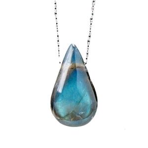 Mặt dây chuyền đá mặt trăng dây chuyền đá mặt dây chuyền choker hình giọt nước Moonstone Chất liệu món quà hoàn hảo cho nam giới cô gái