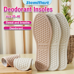 ItemMart 1Pair Deodorant Insoles Soft Shoes Pad Absorb-Sweat Breathable Comfort Cotton for Men Women